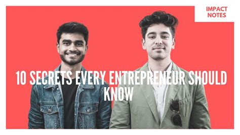 10 Secrets Every Entrepreneur Should Know Today Youtube