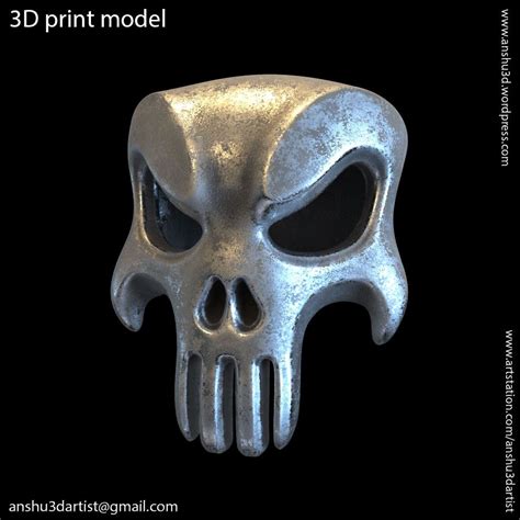 The Punisher Skull Vol1 Pendant Jewelry 3d Print Model The Punisher