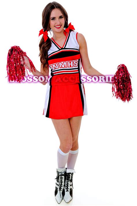 I5 Ladies Glee Cheerleader School Girl Fancy Dress Uniform Party