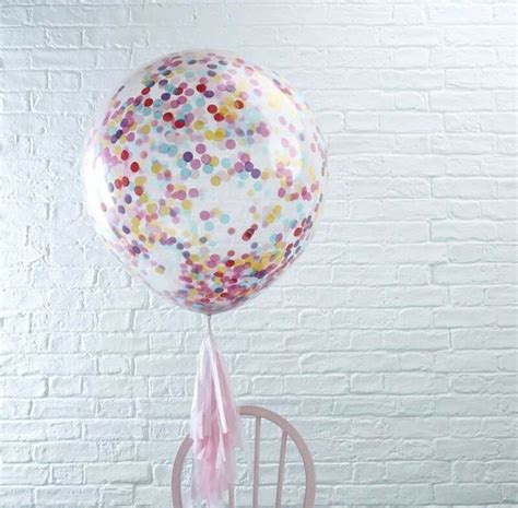 Giant Multi Colourful Confetti Filled Balloons 36 Inch Etsy