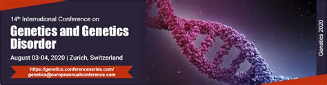 14th International Conference On Genetics And Genetics Disorder