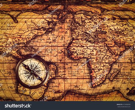 Travel Geography Navigation Concept Background Vintage Stock Photo