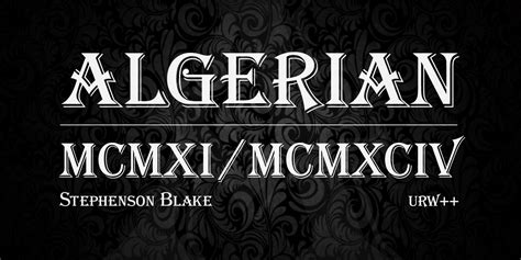Download algerian basic d font at fontsmarket.com, the largest collection of amazing freely available fonts for windows and thank you for choosing fontsmarket.com to download algerian basic d font. All search results for "algerian" - Urban Fonts
