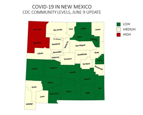 Chart 652 Majority Of New Mexico Counties Yellow Two Red On Cdc Map