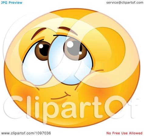 Clipart Blushing Shy Emoticon Royalty Free Vector Illustration By
