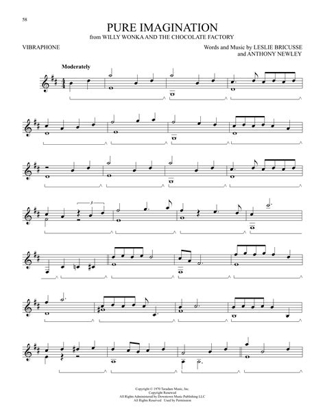 Pure Imagination From Willy Wonka And The Chocolate Factory Sheet Music