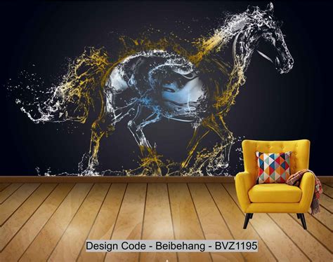 Beibehang Bvz1195 Modern Minimalist Colorful Running Horse Water Tv B