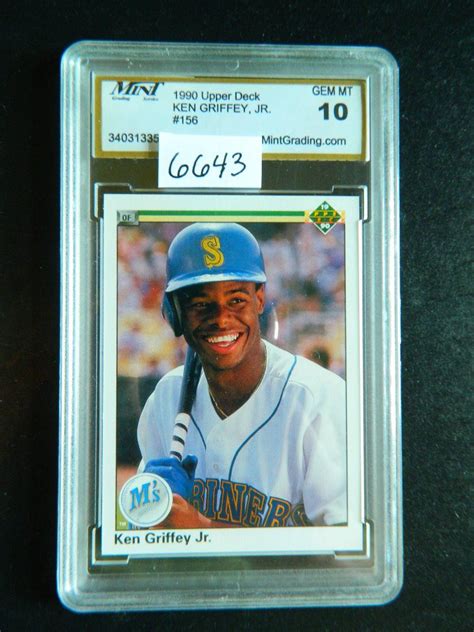 The 1989 upper deck ken griffey jr. 1990 Upper Deck #156, Ken Griffey Jr. ROOKIE CARD, MGS Graded GEM MINT 10