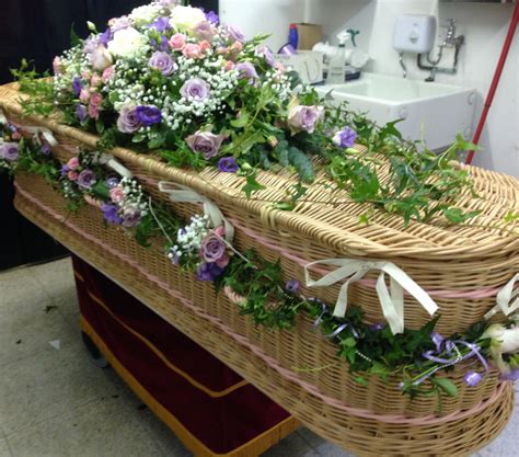 Pretty Pink And Lilac Funeral Flowers Coffin Casket Flowers Coffin