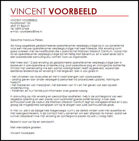 Voorbeeld Sollicitatiebrief Stage Verpleegkunde Vrogue