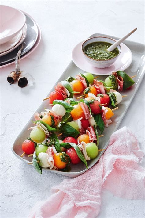 Below are seven dinner party themes that won't take you dozens of hours or hundreds of dollars to host. Melon Skewers | Christmas food dinner, Starters recipes ...