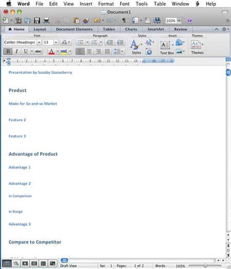 Creating Powerpoint Outlines In Microsoft Word 2011 For Mac