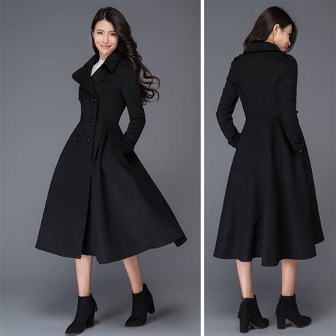 Black Wool Trench Coat Ladies Tradingbasis