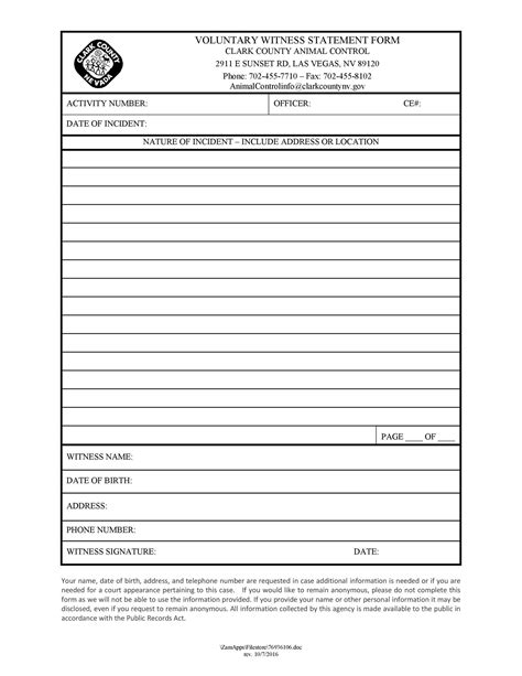 50 Professional Witness Statement Forms And Templates Templatelab