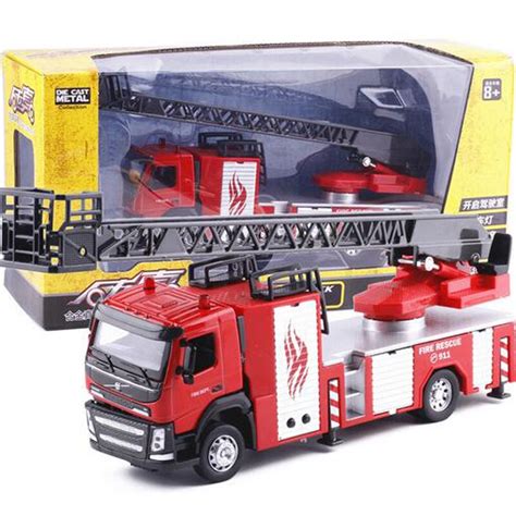 New 150 Alloy Ladder Truck Fire Truck Engineering Vehicle Simulation