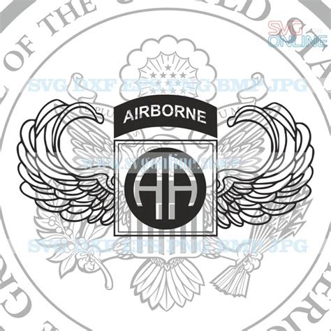 82nd Airborne Jump Wings Svg Dxf Png Clipart Vector Cricut Cut Etsy