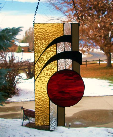 Abstract Stained Glass Panel With Swirls