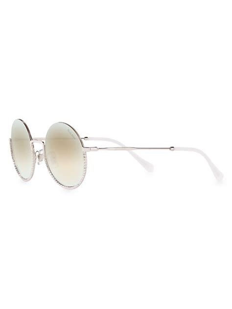 shop miu miu 52mm embellished round sunglasses saks fifth avenue