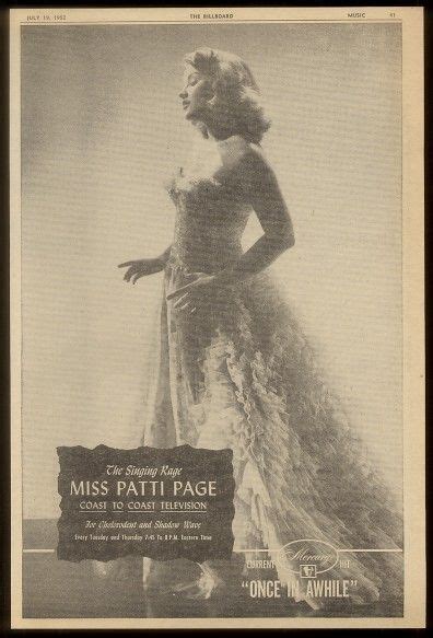1952 Patti Page Once In Awhile Trade Print Ad Patti Page Print Ads