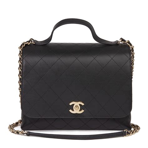 Chanel Classic Top Handle Shoulder Bag 2019 Hb3540 Second Hand Handbags