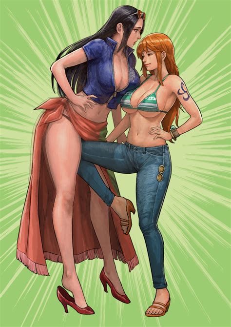 cirenk nami one piece nico robin one piece absurdres commission highres 2girls arm