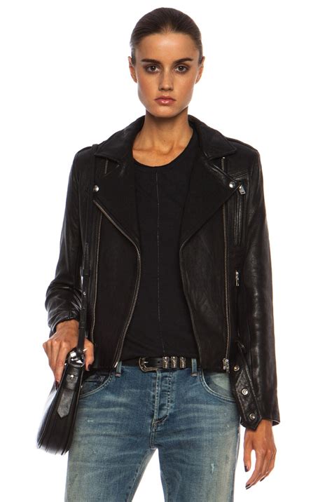 Iro Jamie Leather Jacket In Black Fwrd