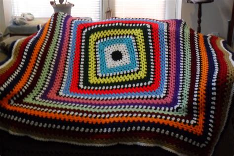 Multi Color Granny Square Afghan Crochet Cushion Pattern Crochet