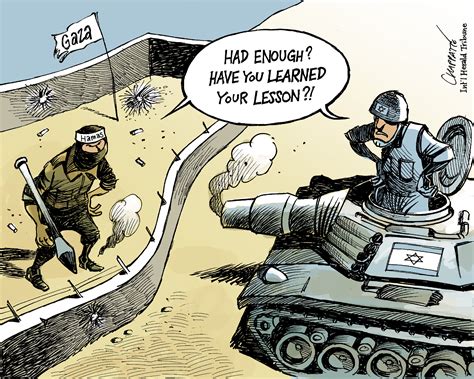 truce between israel and hamas globecartoon political cartoons patrick chappatte