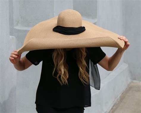 Oversized Brim Hat Wide Brimmed Black Hat Womens Boho Etsy