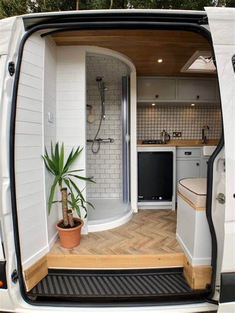 This Custom Built Campervan Makes On The Road Living Easy Living In A Van Conversion Shower