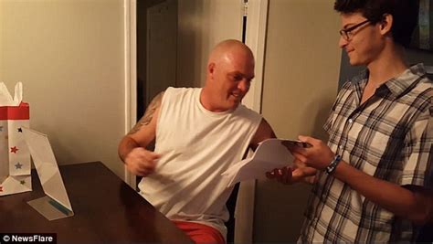 Tear Jerking Moment Florida Teenager Surprises His Stepfather With Adoption Papers Daily Mail