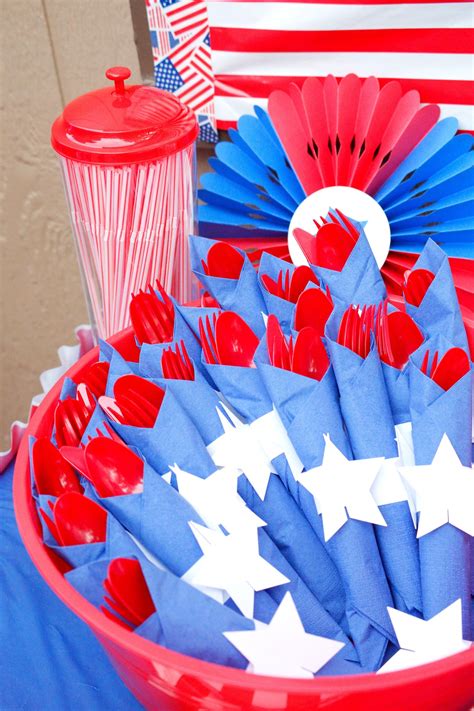 Red White And Blue 4th Of July Party Red Party Decorations Blue