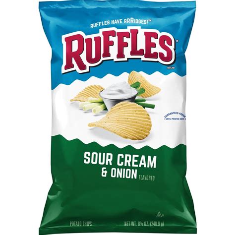 Ruffles Ridged Potato Chips Sour Cream And Onion 85 Oz