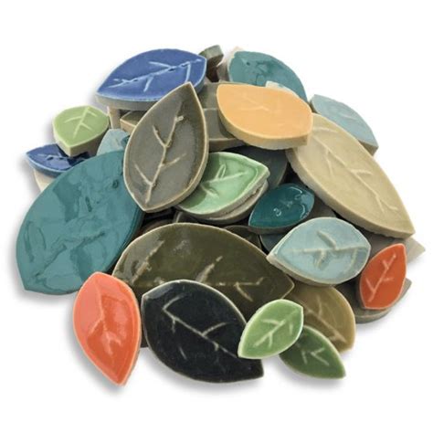 Leaves Mixed Color Ceramic Tile Mosaic Art Supplies Mosaic Art