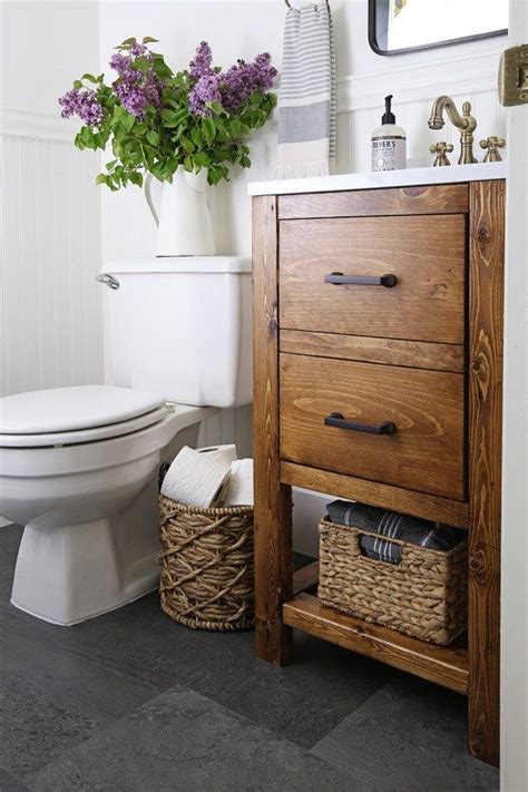 Rustic bathroom ideas, decor, and sinks. DIY Bathroom Vanity for $65 | Rustic bathroom vanities ...
