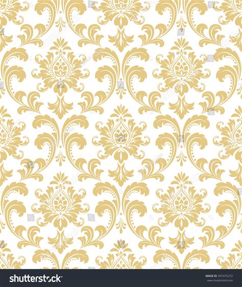 Floral Pattern Wallpaper Baroque Damask Seamless Stock Vector Royalty
