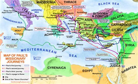 Pauls Missionary Journeys Map