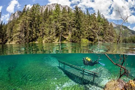Underwater Park At Green Lake In Tragoess Austria