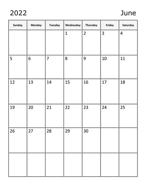 Free Printable June 2021 Calendars Printable Calendar June 2022