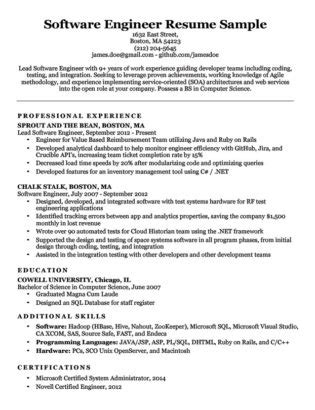 When writing your software engineer cv, focus on your experience working with software and your technical skills in programming and design. Information Technology (IT) Resume Sample | Resume Companion