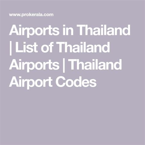 Airports In Thailand List Of Thailand Airports Thailand Airport