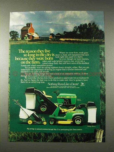1982 John Deere 108 Lawn Tractor 68 Riding Mower Ad