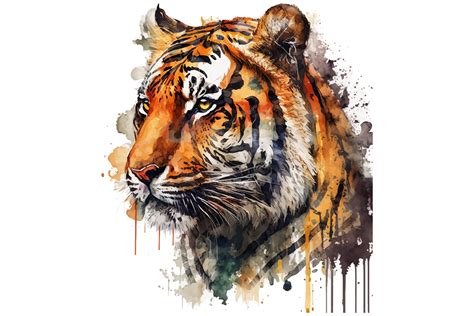Watercolor Tiger Vector Illustration Graphic By Breakingdots Creative