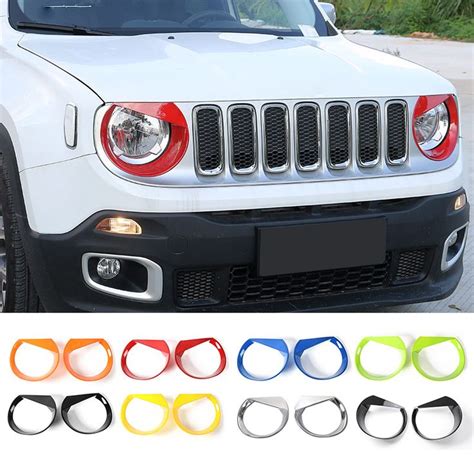 Car Exterior Decoration Head Lamp Cover Fit For Jeep Renegade 2015 Up