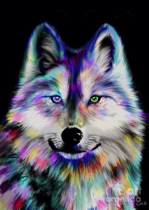 Rainbow Wolf Painting By Nick Gustafson Fine Art America