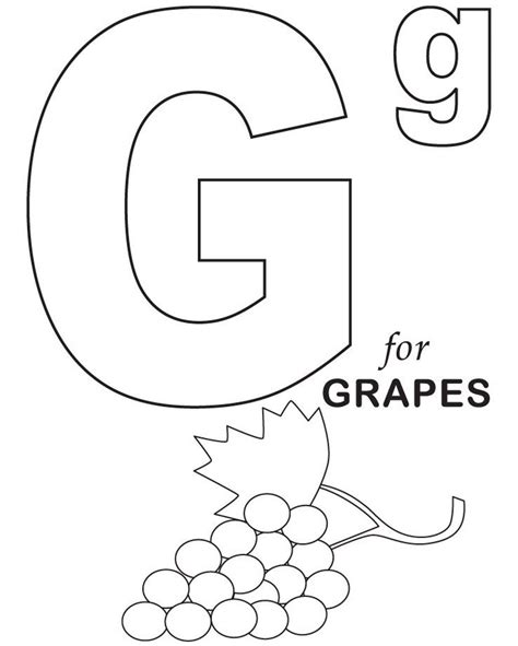 Colouring Worksheet Of Letter G  Stephana News