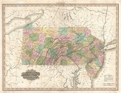 Map Of Pennsylvania And New Jersey By H S Tanner Geographicus Rare