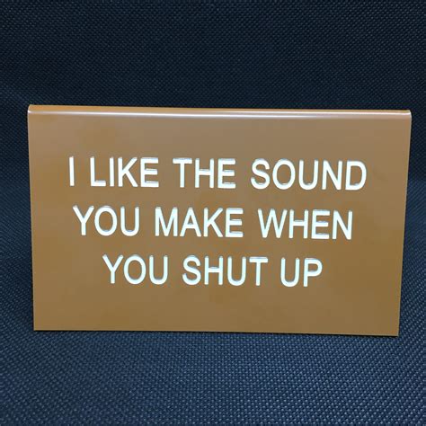 I Like The Sound You Make When You Shut Up Funny Sign Shut Up Funny