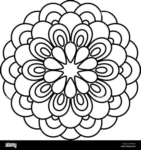 Flower mandala vector illustration. Adult coloring page. Circular