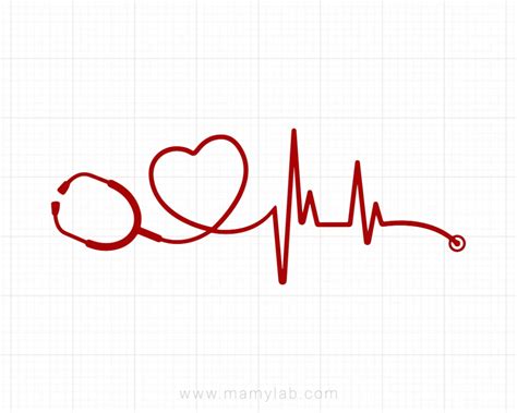 Heartbeat Line Svg Ekg Svg Heartbeat Clipart Vector Cut Files Circut